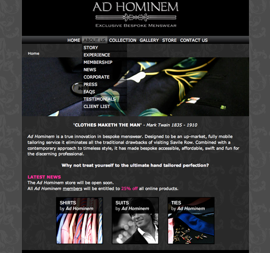 Client : Ad Hominem - design/ development